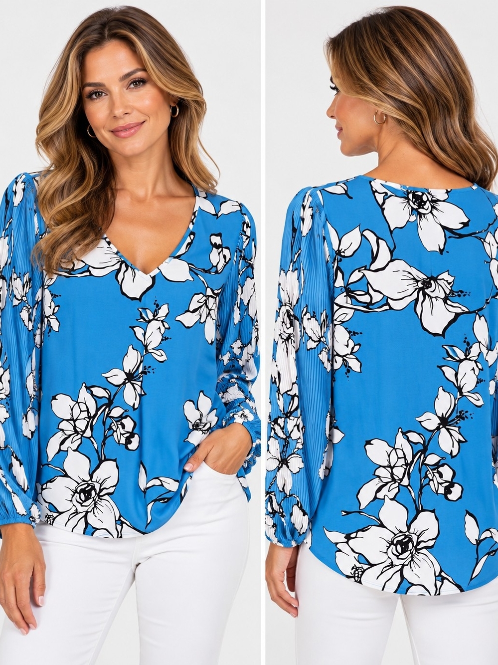 Calvin Klein Floral Top — NWOT — Size Medium